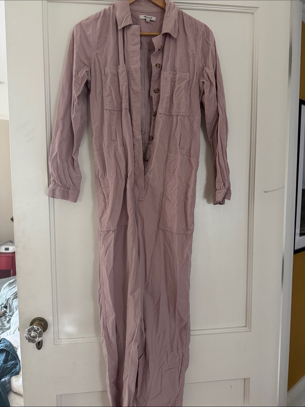Madewell lilac, courderoy Long-Sleeve One-Piece Jumpsuit